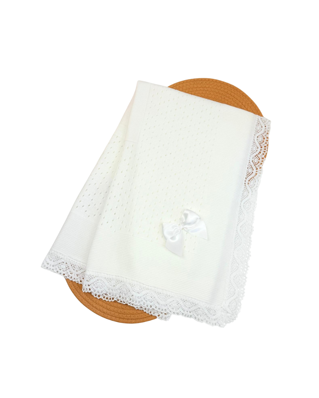 Manta / Cobija en Hilo Blanco para Niño