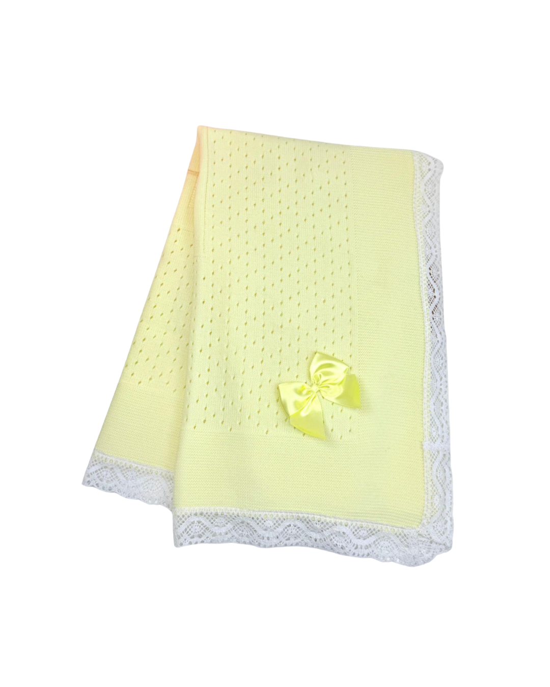 Manta / Cobija en Hilo Amarillo para Niña