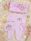 Set DULCE AMOR  Largo enterizo / 0-10 Libras/ Rosa